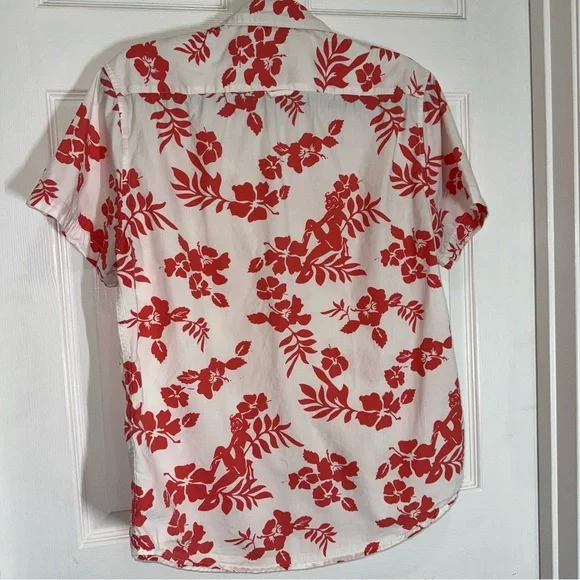 Denim & Flower Ricky Singh Vibrant Red Floral Shirt size M - Picture 13 of 15